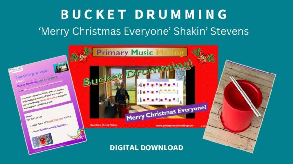 Bucket Drumming: 'Merry Christmas Everyone' for age 7+ (6 - 8 weeks content) Click here for more information