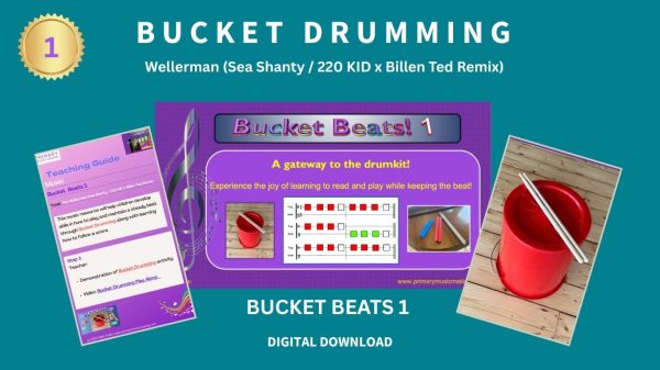 Bucket Beats 1: 'The Wellerman' from age 4  (6 - 8 weeks course content) click here for more information